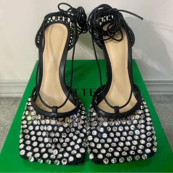 Bottega Veneta Sparkle Stretch Heels - Picture 4 of 11